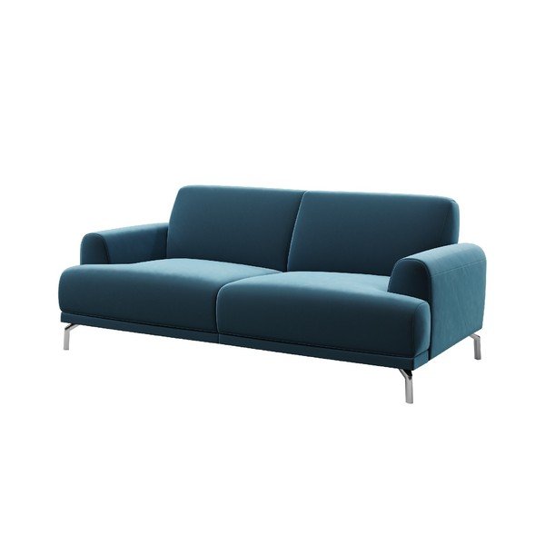 Mėlyna aksominė sofa MESONICA Puzo, 170 cm-image-2