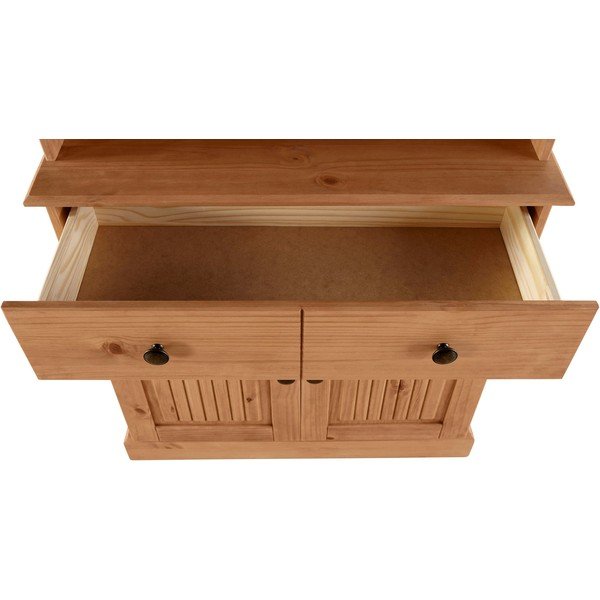 Iš pušies masyvo vitrina natūralios spalvos 181x34 cm Mille – Støraa-image-4