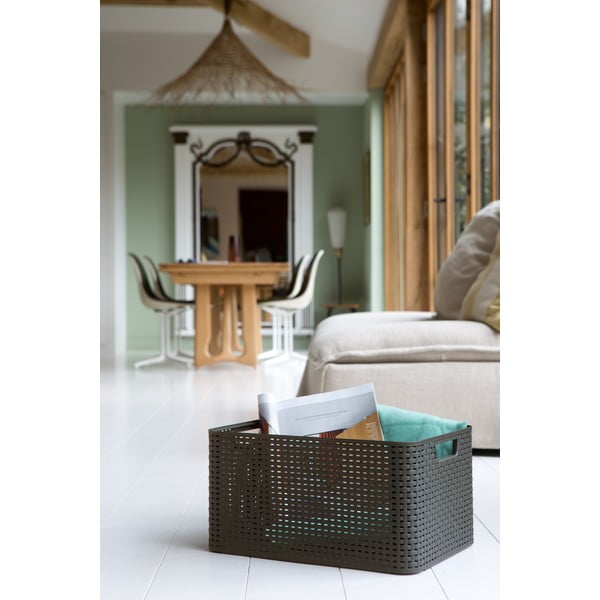 Pilkos spalvos iš plastiko daiktadėžė su dangčiu 33x44,5x25 cm Style – Curver-image-4