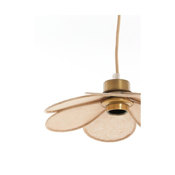 Kreminės spalvos kabantis šviestuvas su tekstiliniu gaubtu Fyano – Light & Living-image-4