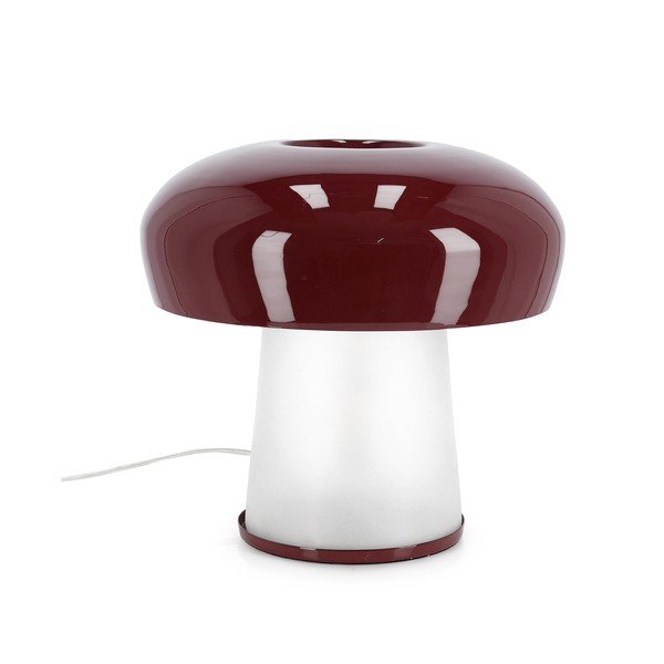 Bordo spalvos iš metalo stalinis šviestuvas (aukštis 35 cm) su stiklo gaubtu Clevely – Bizzotto