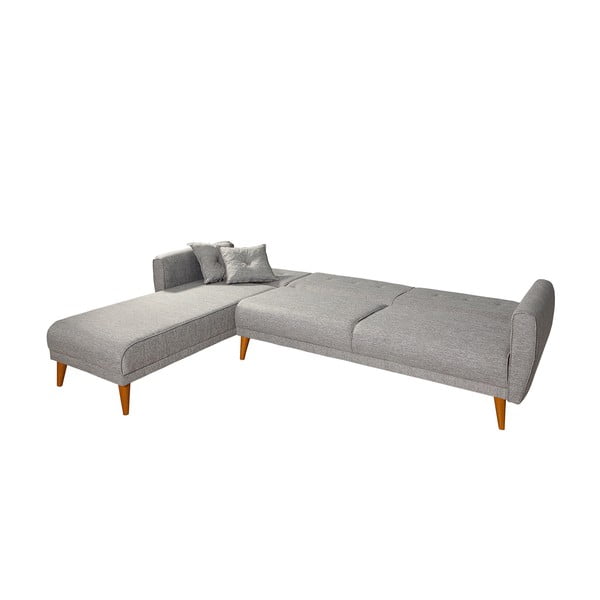 Sulankstoma kampinė sofa šviesiai pilkos spalvos Aria – Balcab Home-image-4