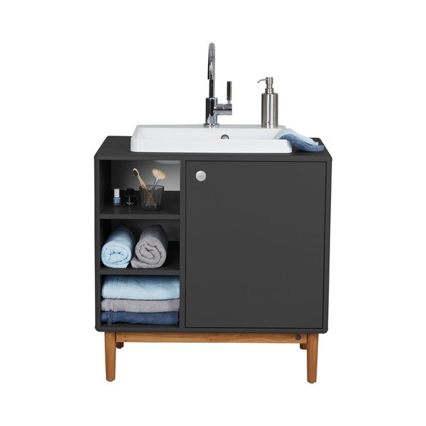 Tamsiai pilka spintelė po praustuvu 80x62 cm Color Bath - Tom Tailor-image-2