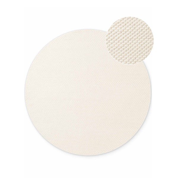 Rankų darbo kreminės spalvos iš vilnos apvalios formos kilimas ø 160 cm Lyon Beans – Elle Decoration