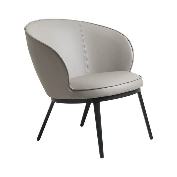 Iš dirbtinės odos krėslas pilkos spalvos/smėlio spalvos Gain – Unique Furniture