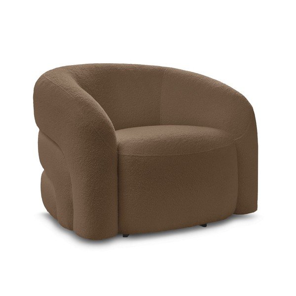Rudos spalvos pasukamas krėslas iš boucle Elina – Bobochic Paris