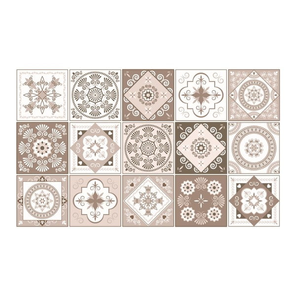 15 dekoratyvinių sieninių lipdukų rinkinys Ambiance Ezeiza, 15 x 15 cm-image-2