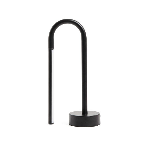 Juodos spalvos iš metalo stalinis šviestuvas LED (aukštis 30 cm) Bow – Kave Home