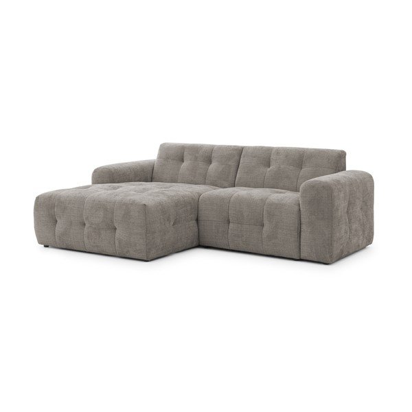 Pilkos spalvos kampinė sofa (su kairiuoju kampu/su gultu) Melva – Ropez