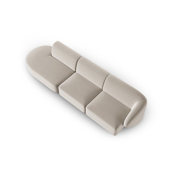 Smėlio spalvos iš velveto sofa su dešiniuoju kampu 311 cm Paolo – Milo Casa-image-1