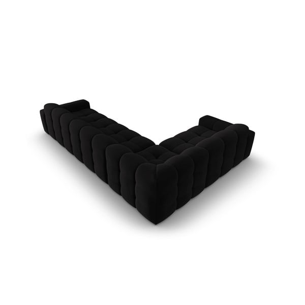 Juodo aksomo kampinė sofa (kairysis kampas) Kendal - Micadoni Home-image-4