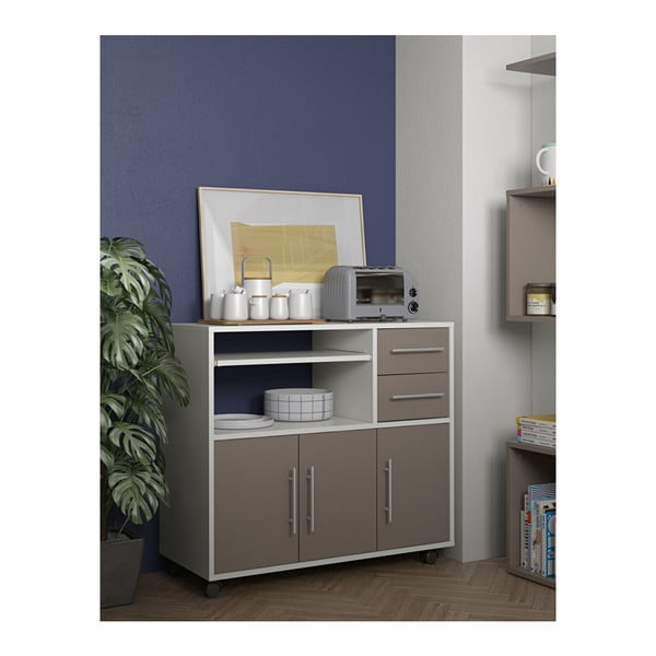 Pilka mobili virtuvės spintelė su lentynomis TemaHome Marius-image-4