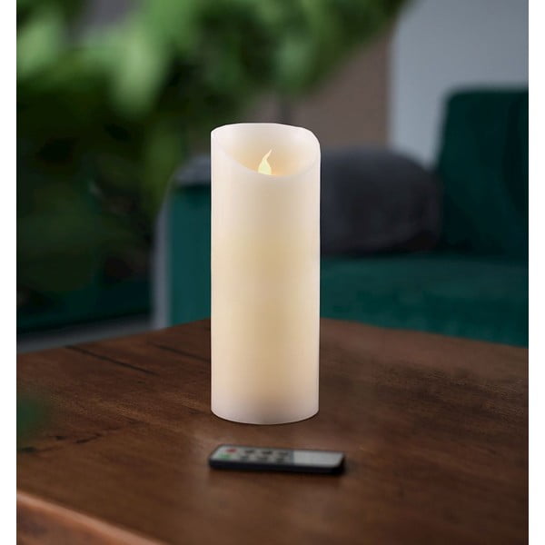 LED žvakė su nuotolinio valdymo pulteliu DecoKing Wax, aukštis 20 cm