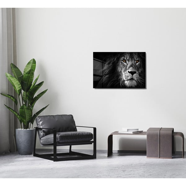 Paveikslas ant stiklo 70x50 cm Lion - Wallity-image-3