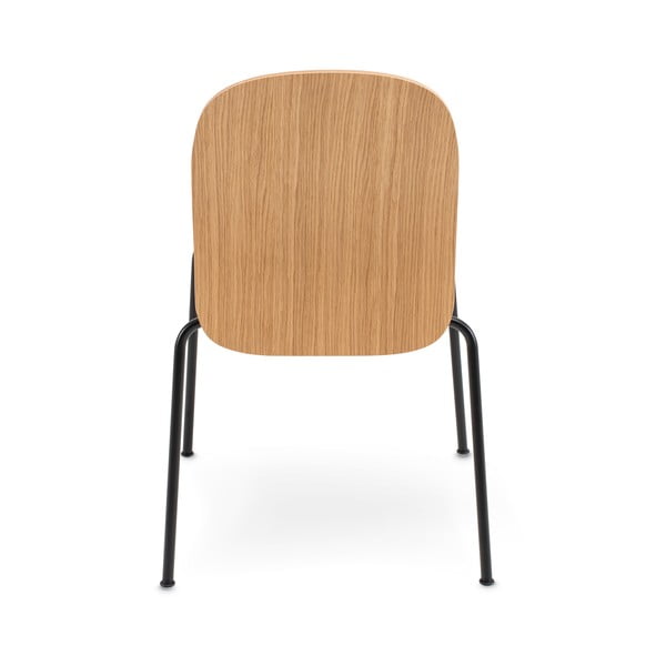 Konjako rudos spalvos/natūralios spalvos galima dėti viena ant kitos valgomojo kėdės 2 vnt. iš ąžuolo Book – Gazzda-image-4