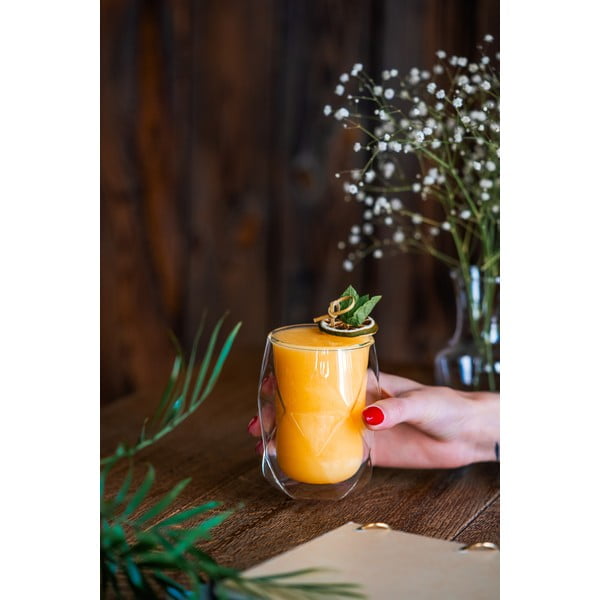 2 dvisienių latte stiklinių rinkinys Vialli Design Geo, 250 ml-image-1