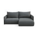 Pilkos spalvos sulankstoma/su sandėliavimo vieta kampinė sofa (su dešiniuoju kampu) Nanea – Makamii