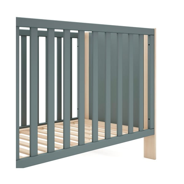 Natūralios spalvos/pilkai žalios spalvos vaikiška lovelė 60x120 cm Esteban – Marckeric-image-4