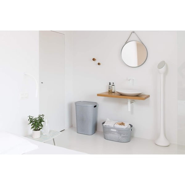 Pilkos spalvos skalbinių krepšys Curver Infinity, 40 l-image-1