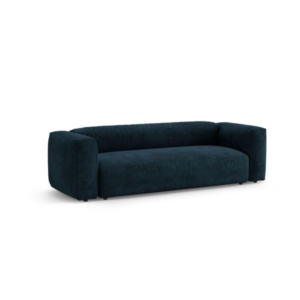 Tamsiai mėlynos spalvos sulankstoma sofa iš velveto 264 cm – Micadoni -image-3