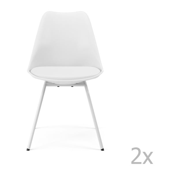 2 baltų valgomojo kėdžių rinkinys "Tenzo Gina Triangle