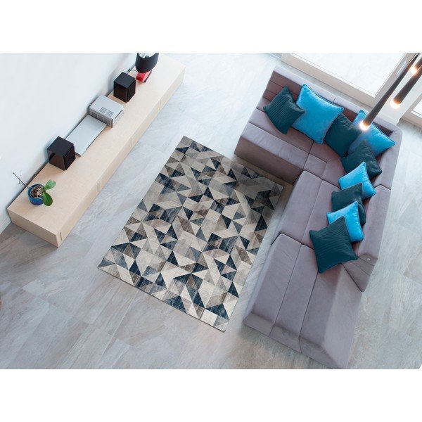Pilkos ir mėlynos spalvos kilimas Universal Babek Mini, 80 x 150 cm-image-1