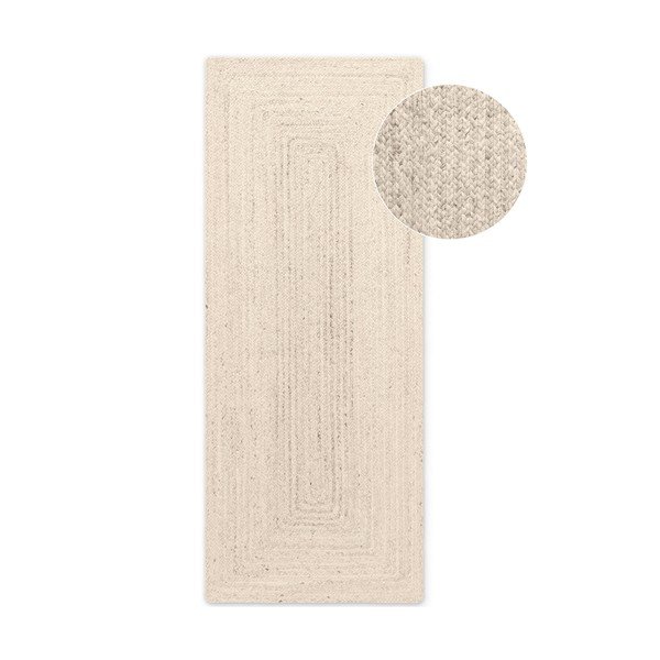 Apverčiamas/rankų darbo kreminės spalvos iš džiuto kilimas 80x200 cm Juno – Hanse Home