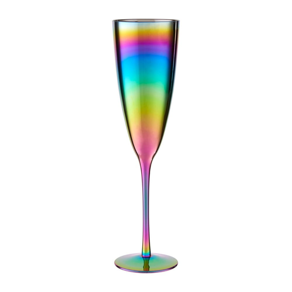 4 šampano taurių rinkinys su vaivorykštės efektu Premier Housewares Rainbow, 290 ml