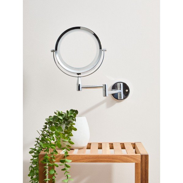 Kosmetinis veidrodis (didinimas 2x) su apšvietimu/didinantis 18x29 cm Cassini – Premier Housewares-image-1
