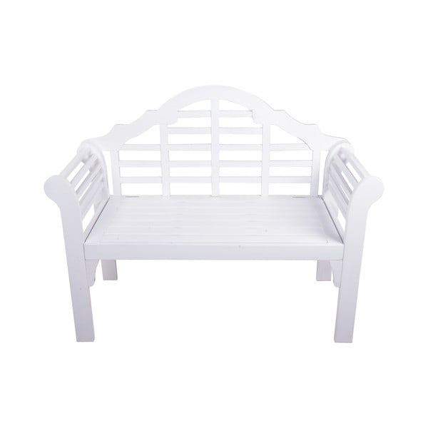 Medžio masyvo sodo suoliukas baltos spalvos Pattaya – Garden Pleasure-image-1