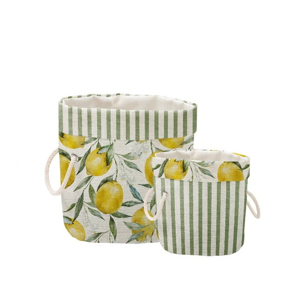 2 dekoratyvinių krepšelių rinkinys Really Nice Things Lemons And Stripes