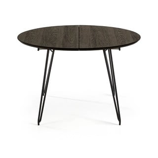 Tamsiai pilkas išskleidžiamas valgomojo stalas Kave Home Norfort, ⌀ 120 cm