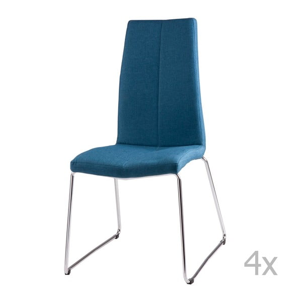 4 tamsiai mėlynų valgomojo kėdžių rinkinys "Aora