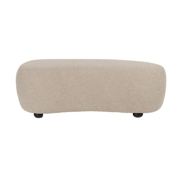 Smėlio spalvos paminkštinto audinio suolas iš boucle Noxx – White Label