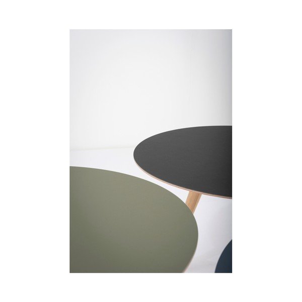 Ąžuolinis staliukas su mėlynu stalviršiu "Gazzda Arp", ⌀ 55 cm-image-4