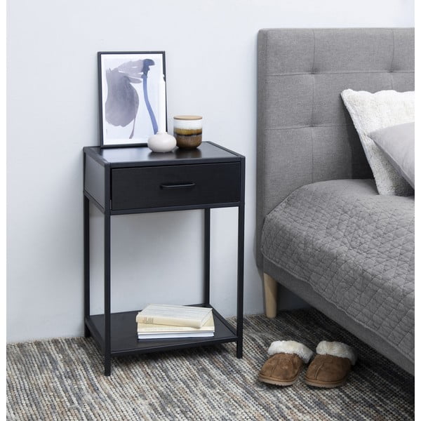 Juodas naktinis staliukas Actona Seaford-image-1