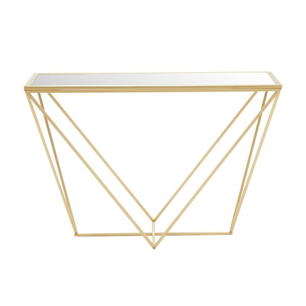 Konsolinis staliukas auksinės spalvos su stikliniu stalviršiu 40x120 cm Farran – Premier Housewares