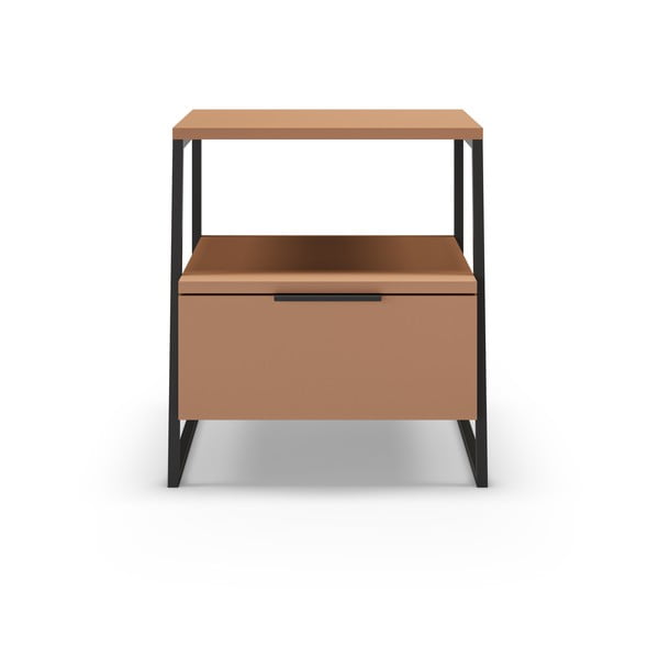 Naktinis staliukas raudonos plytų spalvos Velia – Marckeric-image-2