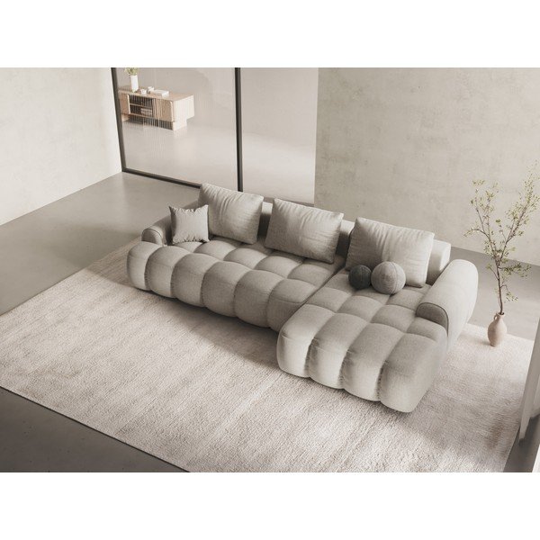 Smėlio spalvos sulankstoma/su sandėliavimo vieta kampinė sofa (su dešiniuoju kampu/su gultu) Linz – Cosmopolitan Design-image-1