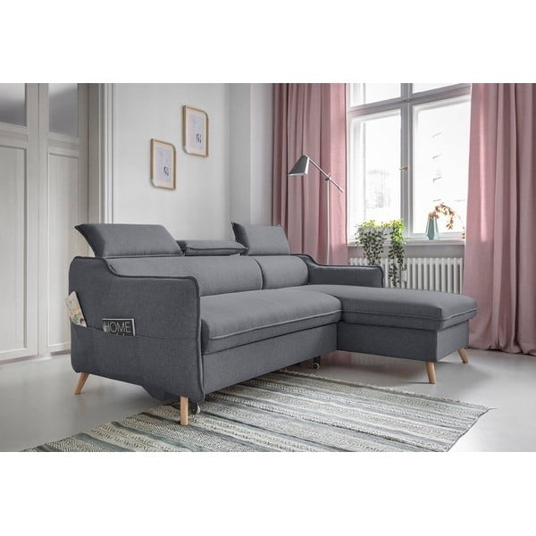 Sulankstoma kampinė sofa tamsiai pilkos spalvos (su dešiniuoju kampu) Sweet Harmony – Miuform-image-4
