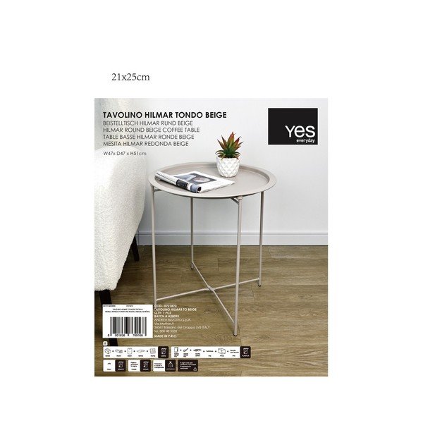 Iš metalo apvalios formos šoninis stalas ø 47 cm Hilmar – Yes Everyday-image-1