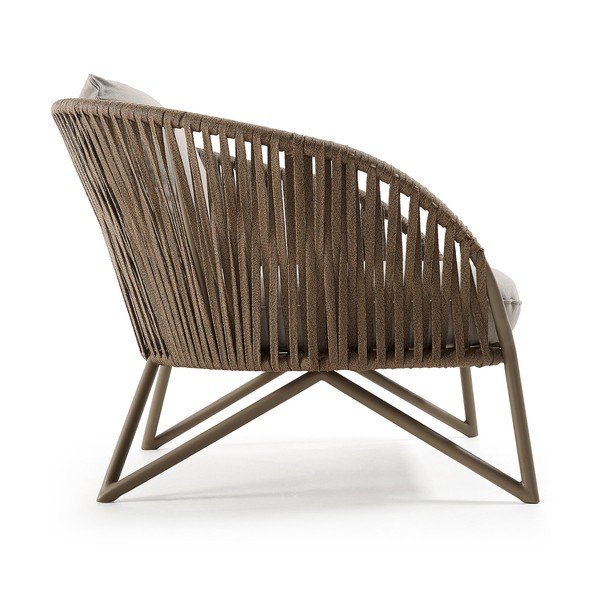 Šviesiai pilkos spalvos/rudos spalvos metalinis sodo krėslas Branzie – Kave Home-image-4