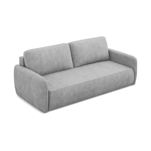 Šviesiai pilkos spalvos iš šenilinio audinio sulankstoma/su sandėliavimo vieta sofa 218 cm Lilo – Makamii-image-4