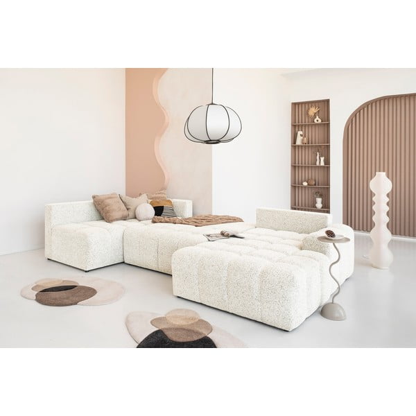 Kreminės spalvos sulankstoma/su sandėliavimo vieta modulinė kampinė sofa (su kairiuoju kampu) Lulu – Miuform-image-4