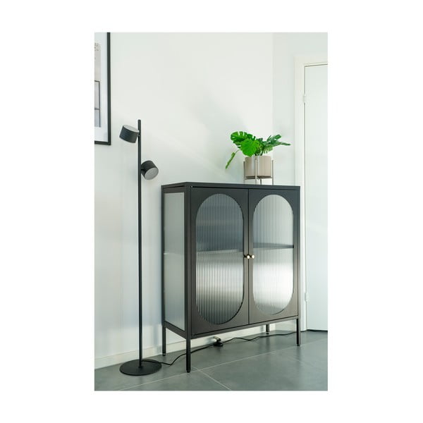 Iš metalo vitrina juodos spalvos 90x110 cm Adelaide – House Nordic-image-4