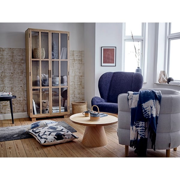 Apvalios formos kavos staliukas natūralios spalvos iš ąžuolo ø 74 cm Luana – Bloomingville-image-1