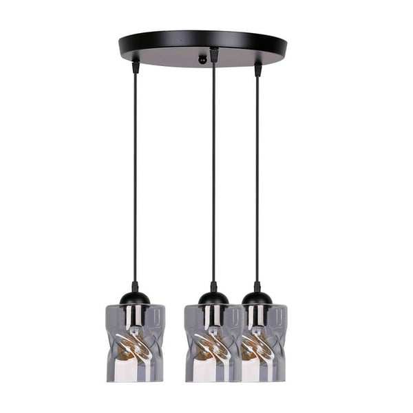 Juodas pakabinamas šviestuvas su stikliniu gaubtu Felis - Candellux Lighting-image-3