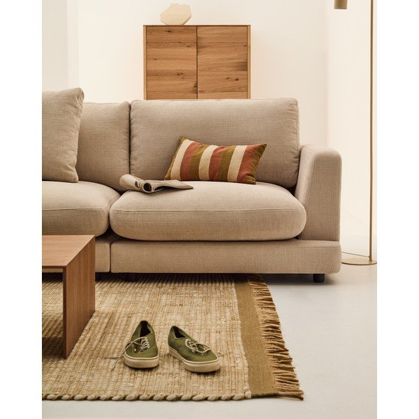 Smėlio spalvos sofa iš šenilinio audinio 300 cm Gala – Kave Home-image-4