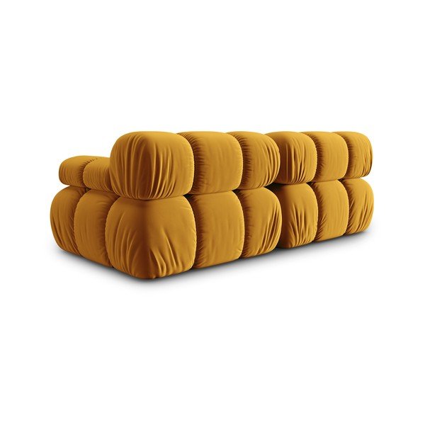 Sofa geltonos spalvos iš velveto 188 cm Bellis – Micadoni Home-image-4