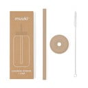 Iš silikono šiaudelis su valymo įrankiu/su dangteliu Milk Coffee – Muuki